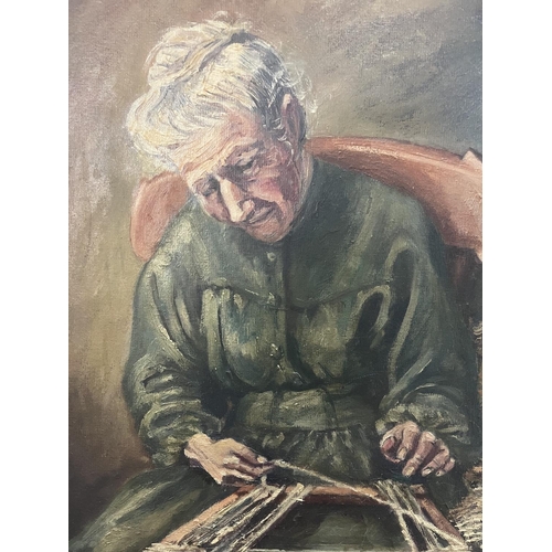 309 - Framed R Swindlehurst OOB 'Chair mender', signed and framed

The oil measures - 47x40cm