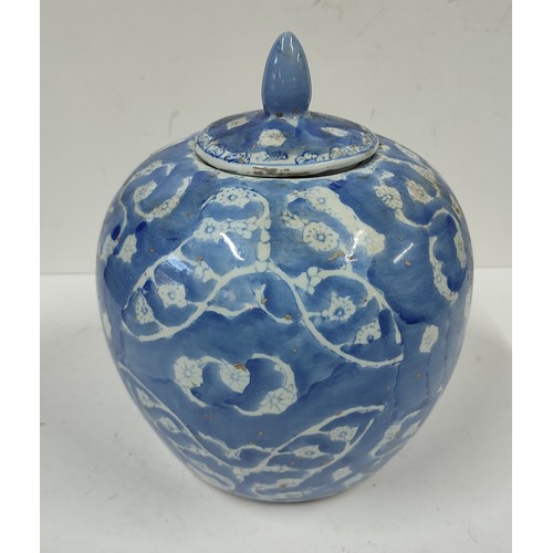 402 - Lidded Chinese hand-painted ginger jar

22cm high