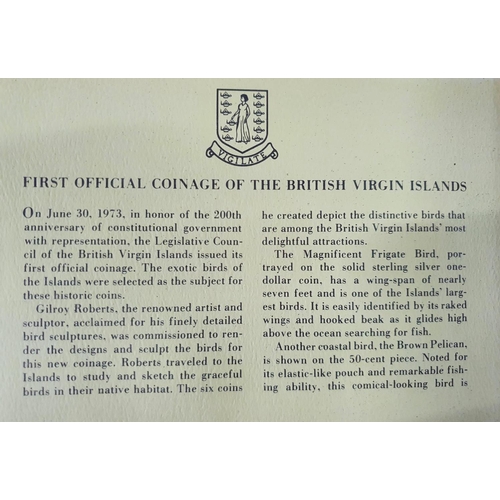 90 - 1973 proof set of the First Coinage of The British Virgin Islands still sealed in their original pla... 