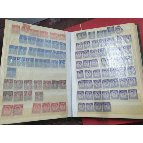 281 - Three stamp albums, the largest and one green mainly empty, some 20thC GB, mainly used, the other gr... 