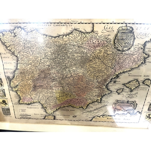 262 - Old framed map of Spain