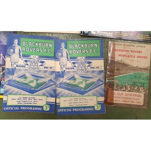 775 - Collection of Blackburn Rovers F C books and programmes, earliest F A cup semi-final 1952 (Qty)