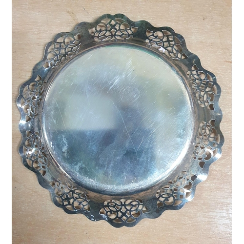 4 - Silver shallow dish with pierced edging,

approx 62 grams