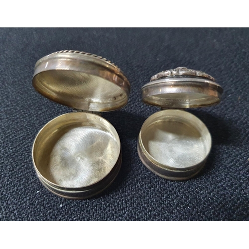 19 - Two modern, ornately lidded sterling silver pill boxes (2)