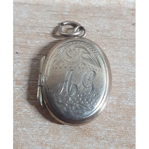 50 - Antique engraved 9ct yellow gold locket,

approx 2.1 grams