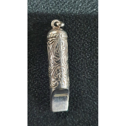 73 - 925 stamp silver engraved whistle