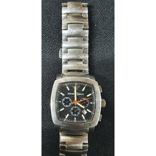 86 - Emporio Armani gents watch with stainless steel strap