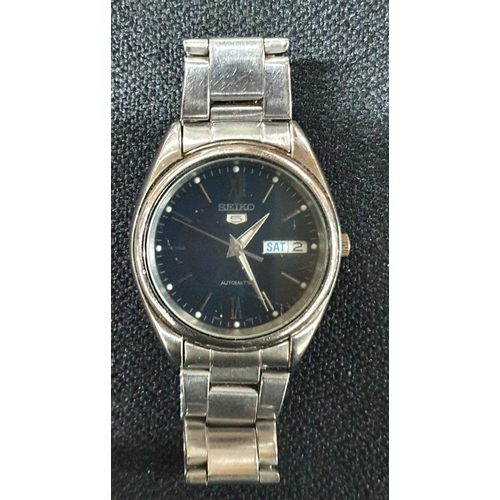 87 - Seiko automatic gents wrist watch with stainless steel strap