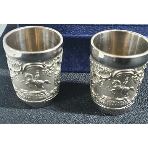 112 - Fine quality pair of etched Pewter, Russian 