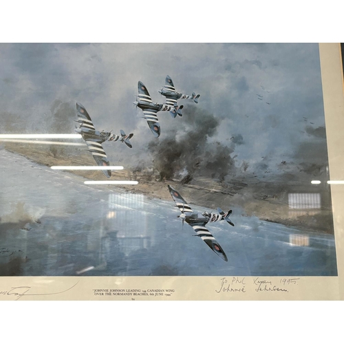 116 - Johnnie Johnson Leading 144 Candian Wing by Robert Taylor signed by Johnnie Johnson