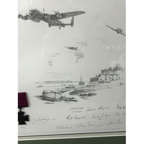 118 - Safely Home by Nicolas Trudgian Signed by Bill Reid Victoria Cross recipient with a model Victoria C... 