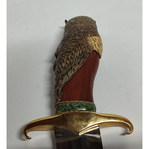 170 - Decorative dagger with ornate handle in the form of an owl