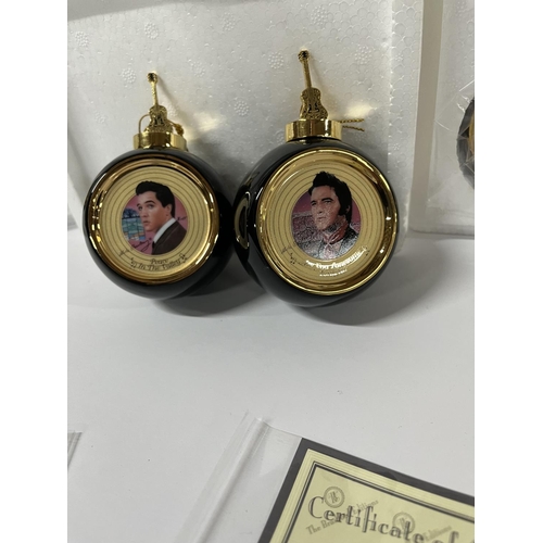 205 - Various Elvis Heirloom Porclain Christmas Baubles with Certificates of Authenticity (12)