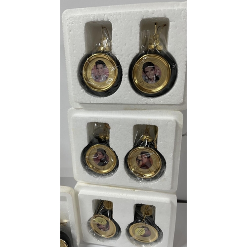 205 - Various Elvis Heirloom Porclain Christmas Baubles with Certificates of Authenticity (12)