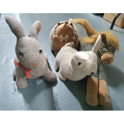 148 - 4 Animals stuffed toys one is a horse (4)