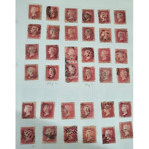 282 - Red stamp album containing approx 240 GB Victoria reds, all used mounted on 7 sheets (approx 240)