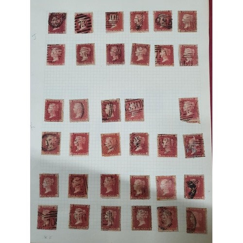 282 - Red stamp album containing approx 240 GB Victoria reds, all used mounted on 7 sheets (approx 240)