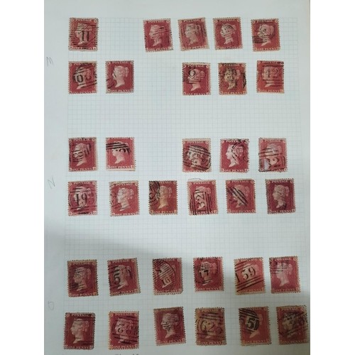 282 - Red stamp album containing approx 240 GB Victoria reds, all used mounted on 7 sheets (approx 240)