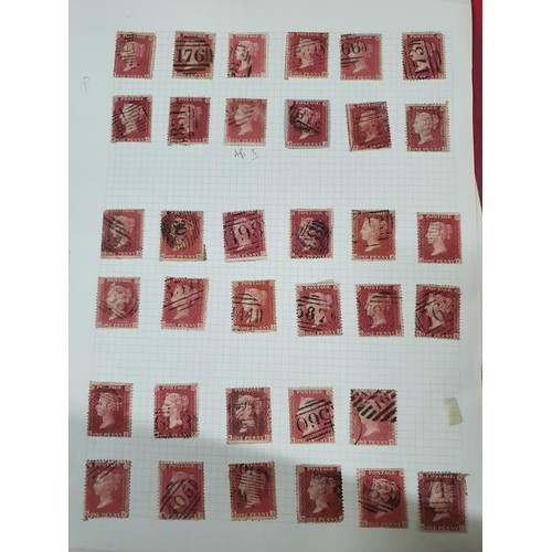 282 - Red stamp album containing approx 240 GB Victoria reds, all used mounted on 7 sheets (approx 240)