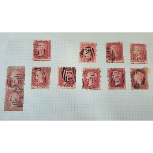 282 - Red stamp album containing approx 240 GB Victoria reds, all used mounted on 7 sheets (approx 240)