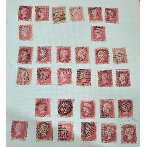 282 - Red stamp album containing approx 240 GB Victoria reds, all used mounted on 7 sheets (approx 240)