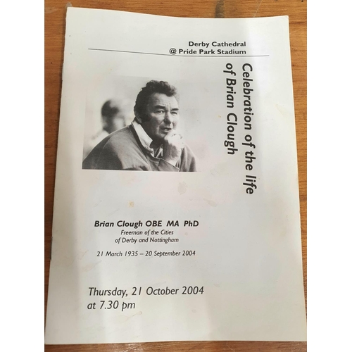 801 - Brian Clough (1935-2004) official memorial service booklet held at the Derby Cathedral @ Pride Park ... 