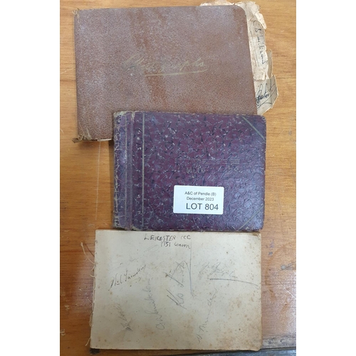 804 - Three mid 20thC autograph albums containing signatures relating to sportsmen across various sports, ... 