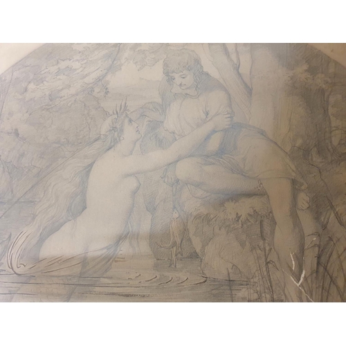 731A - Attributed to Alfred Richard DIETHE (1836-1919) pencil sketch depicting 