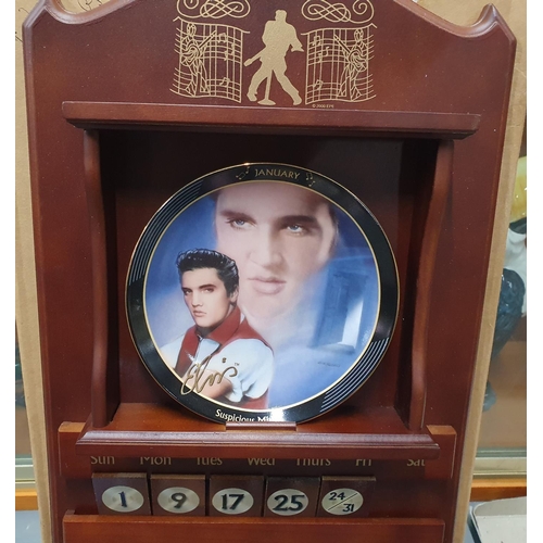 210 - Bradford Exchange, limited edition Elvis plates calendar with each month being a different plate on ... 