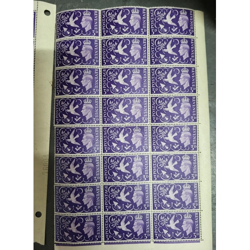 605 - Large collection of GB KGVI 1946 3d blocks, all mint unmounted (Qty)