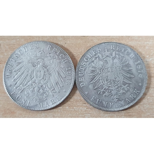 661 - Two large old German silver coloured coins, both weighing 17.8 grams - Replicas (2)