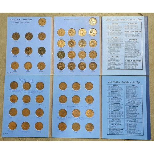 686 - Great Britain Half Pennies collection 1902-1936 and British Commonwealth Halfpenny sized coins (2)