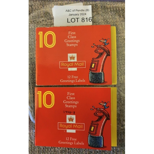 816 - Two, GB QEII 1991 booklets of 10, 