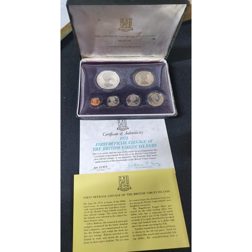 113 - 1973 proof set of the First Coinage of The British Virgin Islands still sealed in their original pla... 