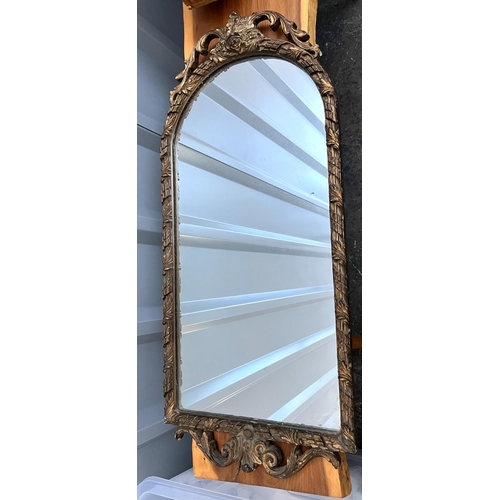 195 - Vintage ornate gilt metal framed mirror