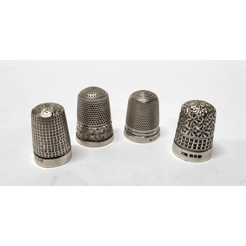 8 - Four Birmingham silver marked thimbles including a Charles Horner example (4)