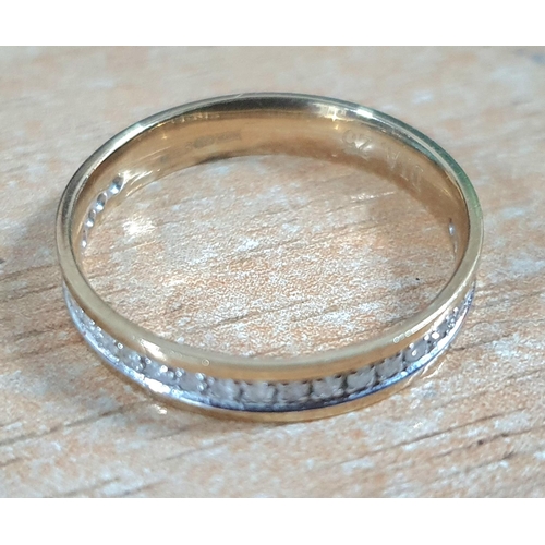 45 - Fully hallmarked 9ct yellow gold half eternity ring inset with approx 26 round cut diamonds (0.25ct)... 