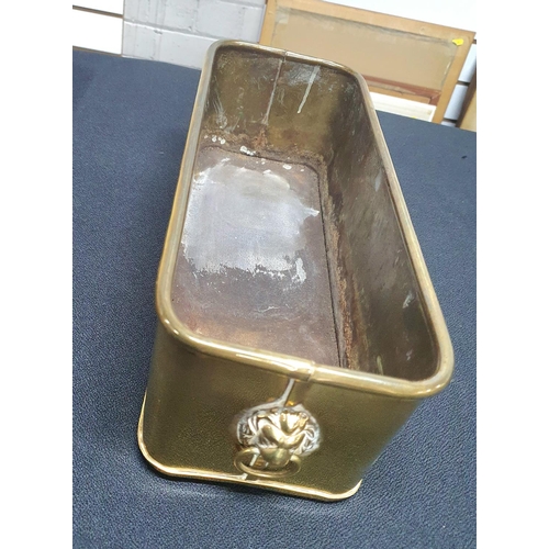 75 - Brass planter with Lion head handles