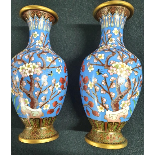 77 - Stunning pair of cloisonné vases (2).