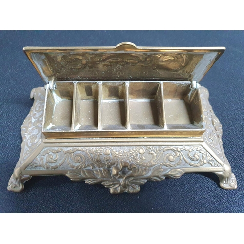 84 - Finely cast antique brass desk tidy