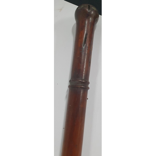 160 - Victorian Mahongany walking stick with a lovely antique 