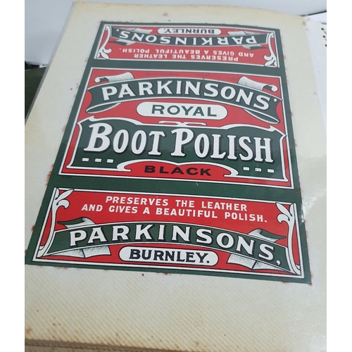 170 - Brown folder full of original, early 20thC R Parkinson of Burnley, chemists labels (Hundreds)