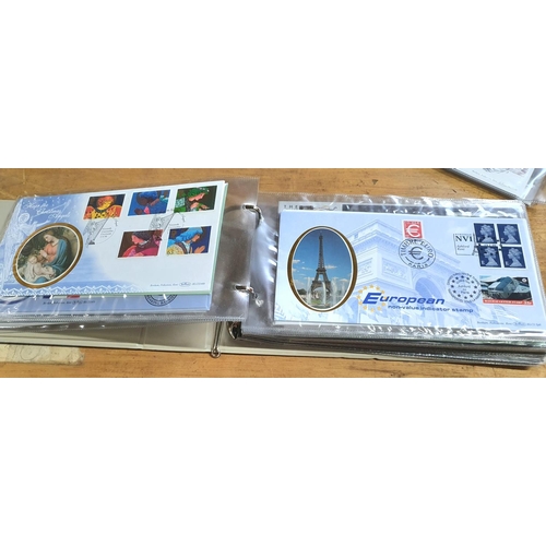 206 - Blue FDC album containing 50+ Benham 1998-2000 FDC, all with special cancelations (50+)