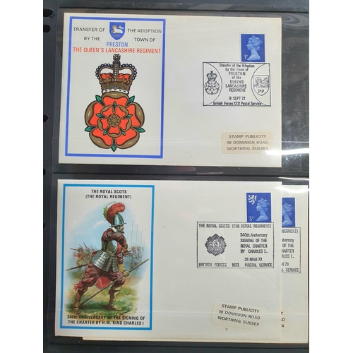 215 - Black folder containing approx 46 unaddressed Military FDC, mainly British, 1970s-90s (approx 46)