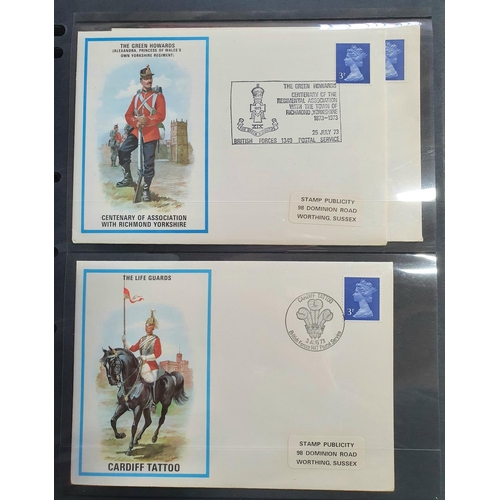 215 - Black folder containing approx 46 unaddressed Military FDC, mainly British, 1970s-90s (approx 46)