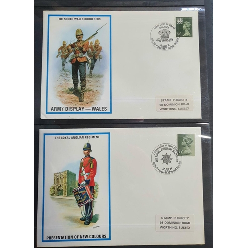 215 - Black folder containing approx 46 unaddressed Military FDC, mainly British, 1970s-90s (approx 46)