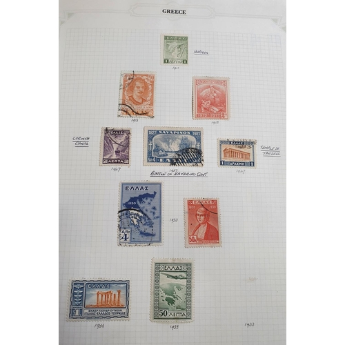 216 - Red Grafton stamp album to include used and mint stamps, Greece to Portugal (Qty)