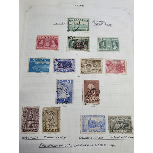 216 - Red Grafton stamp album to include used and mint stamps, Greece to Portugal (Qty)