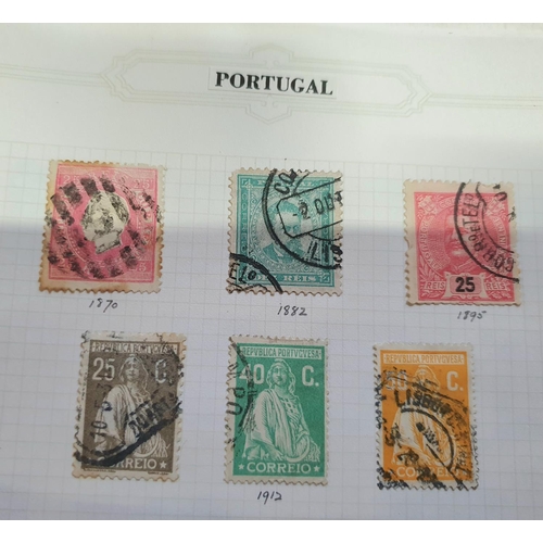 216 - Red Grafton stamp album to include used and mint stamps, Greece to Portugal (Qty)