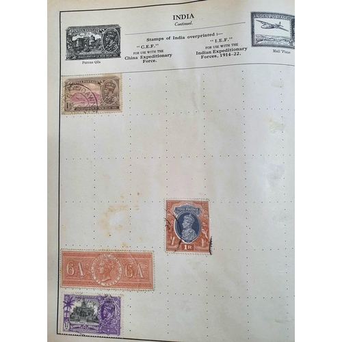 218 - Red Centurian stamp album containing world and British 19th & 20thC including British, India and 20t... 